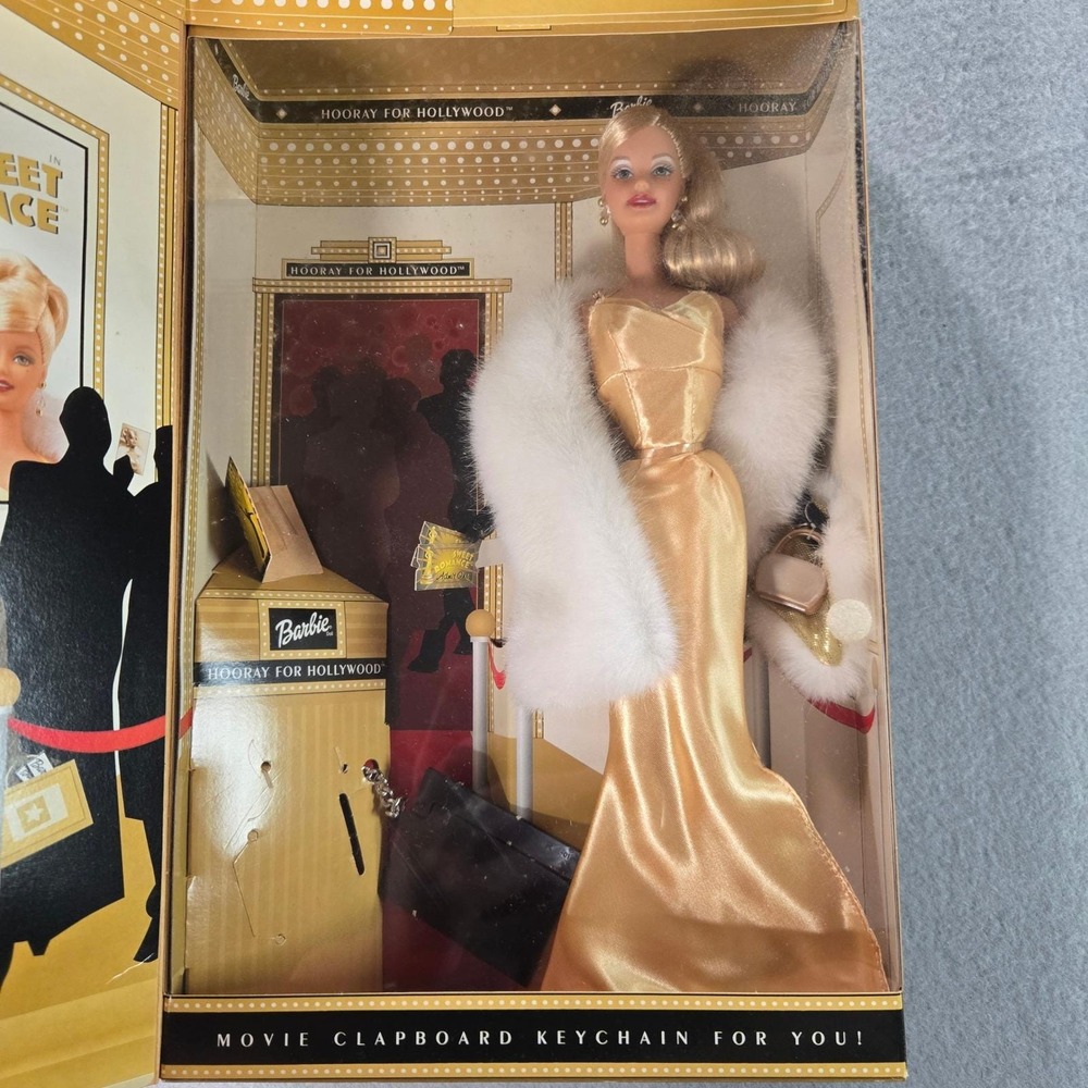 Mattel Hooray for Hollywood Barbie Doll Special Edition Gold Gown 56901 2002 NIB